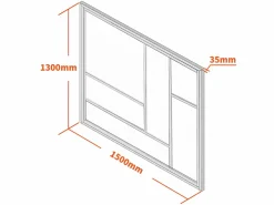 Vente-unique Cristalería de taller de aluminio térmico - 150x130 cm - - ARTENA Negro