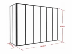 Hot Cristalera esquinera atelier de aluminio termolacado 180 x 60 x Alt. 130 BAYVIEW Cristalera Interior