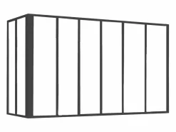 Vente-unique Cristalera esquinera atelier de aluminio termolacado 180 x 60 x Alt. 105 BAYVIEW Negro