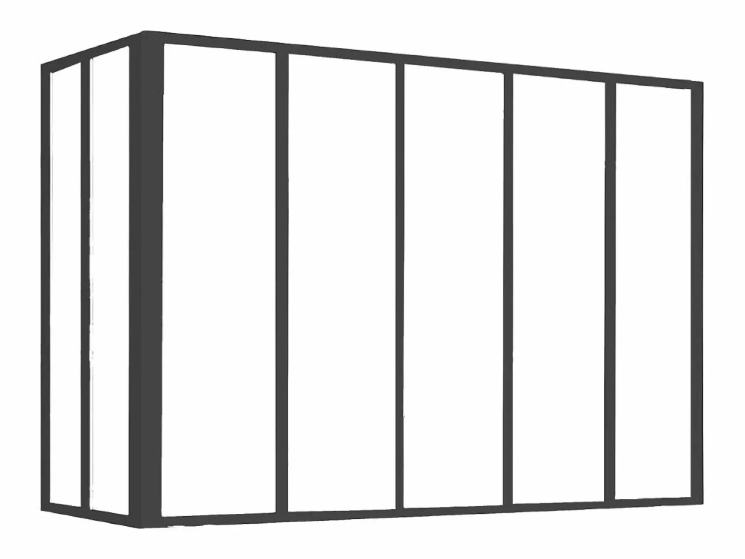 Vente-unique Cristalera esquinera atelier de aluminio termolacado Ancho 150 x Ancho 60 x Alt. 105 BAYVIEW