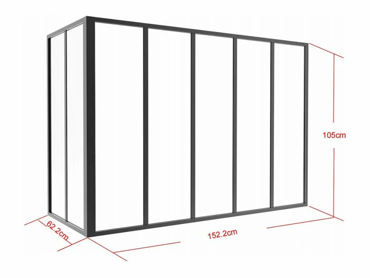 Vente-unique Cristalera esquinera atelier de aluminio termolacado Ancho 150 x Ancho 60 x Alt. 105 BAYVIEW