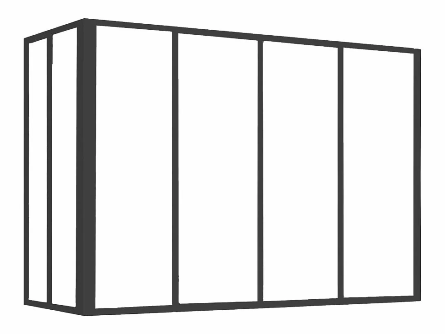 Vente-unique Cristalera esquinera atelier de aluminio termolacado Ancho 120 x Ancho 60 x Alt. 130 BAYVIEW Negro