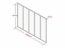 Clearance Cristalera estilo atelier BAYVIEW aluminio 150x130 Cristalera Interior