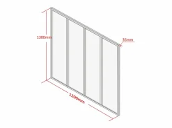 Vente-unique Cristalera estilo atelier BAYVIEW aluminio 120x130