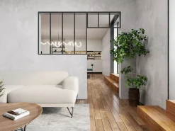 Sale Vente-unique Cristalera estilo taller con travesaño, Ancho 120 x Alt. 105 + Ancho 83 x Alt. 40 cm, , BAYVIEW Negro