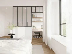 Sale Cristalera estilo taller con travesaño, Ancho 120 x Alt. 130 + Ancho 73 x Alt. 40 cm, , BAYVIEW Cristalera Interior