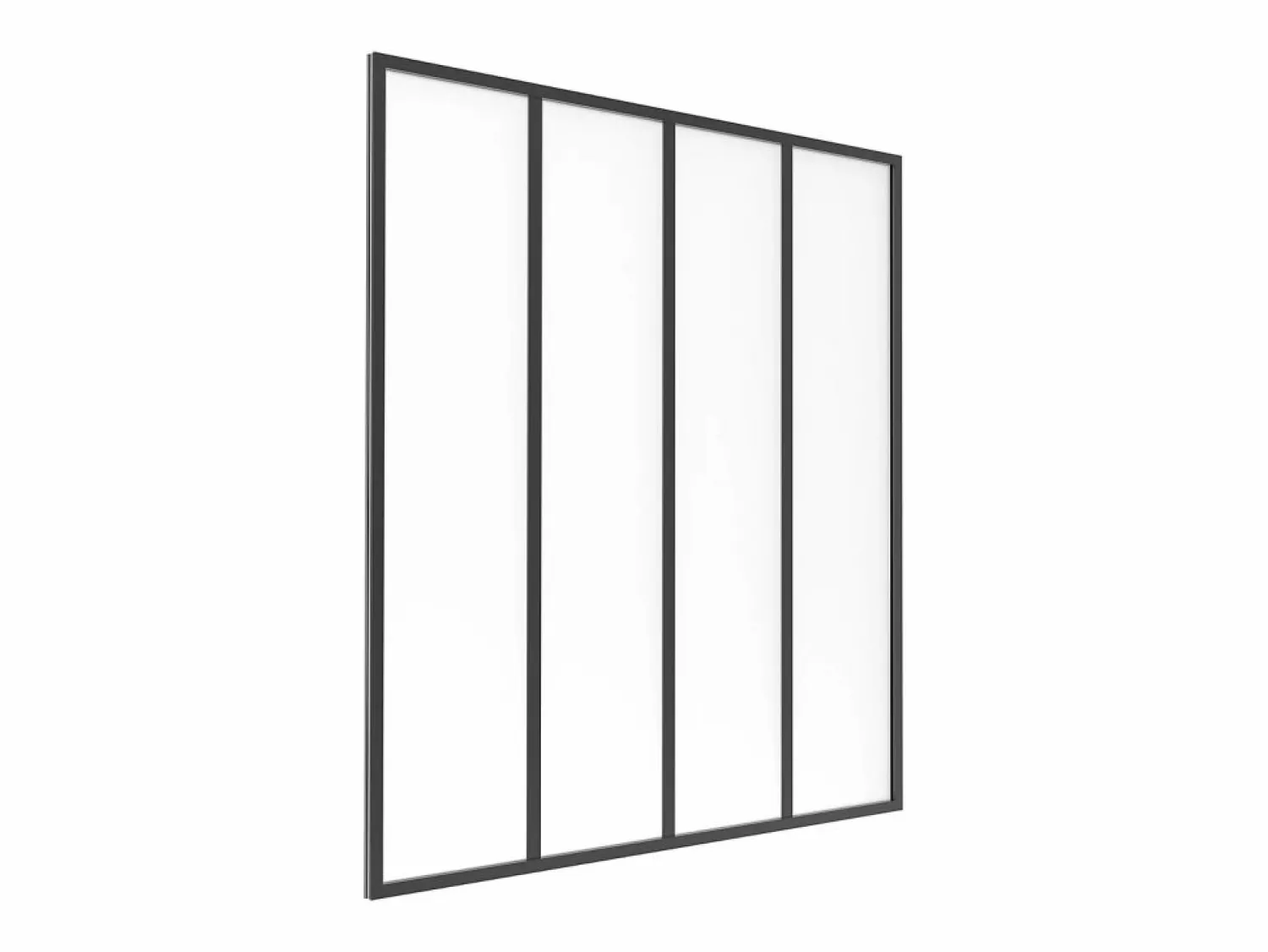 Best Vente-unique Cristalera taller de aluminio termolacado y vidrio esmerilado 120 x 130 cm BAYVIEW Negro
