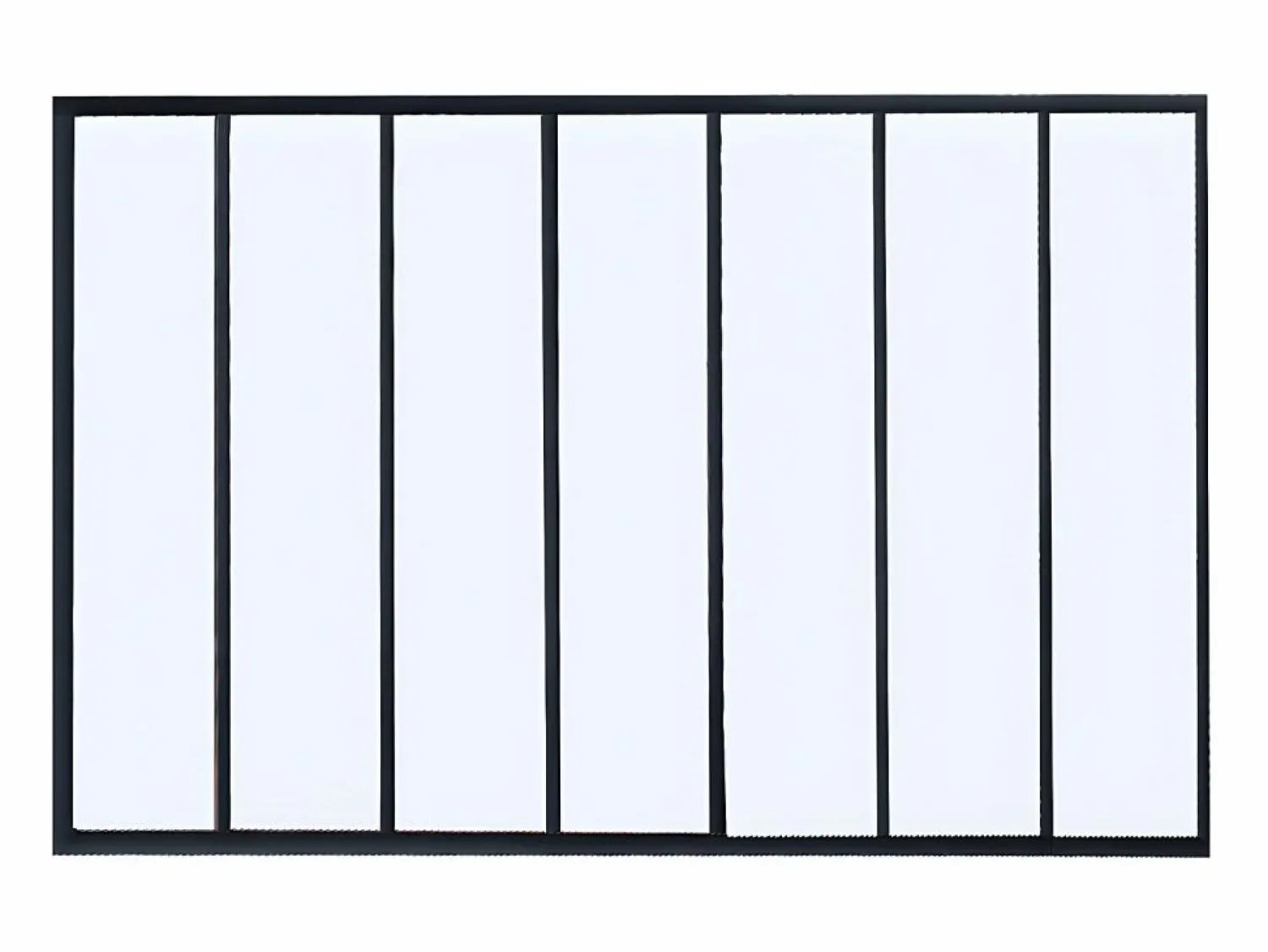 Vente-unique Cristalera tipo taller de aluminio termolacado - 210x130 cm - - BAYVIEW