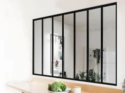 Vente-unique Cristalera tipo taller de aluminio termolacado - 210x130 cm - - BAYVIEW