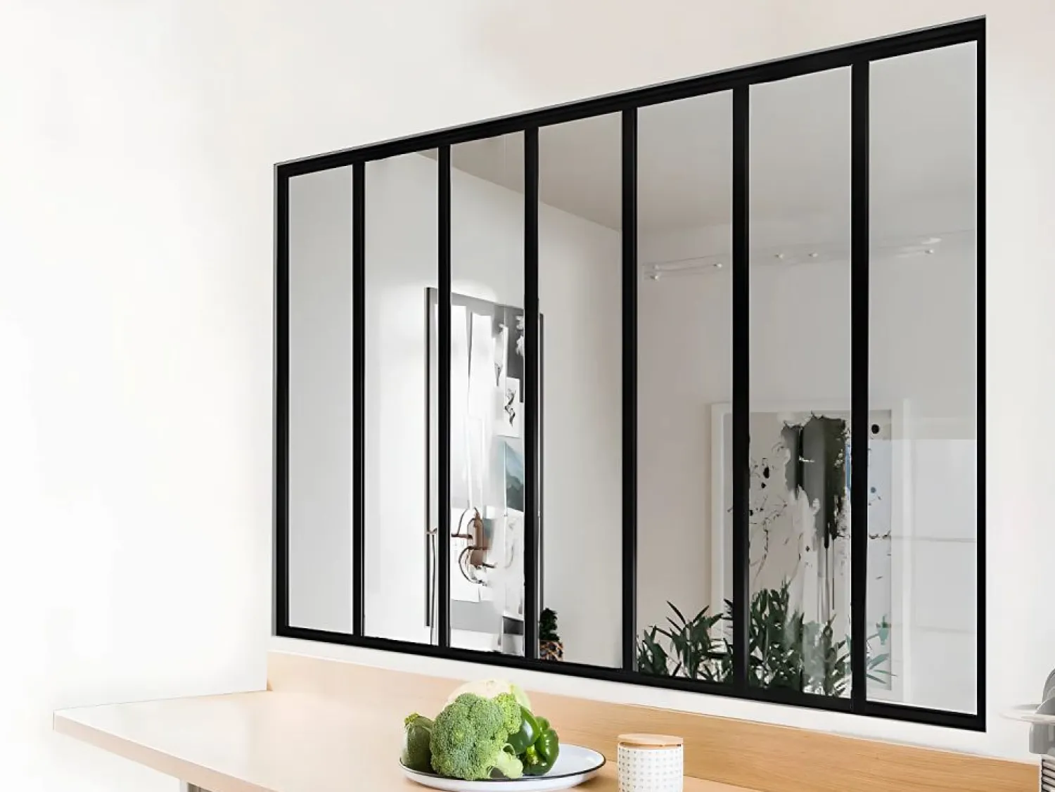 Vente-unique Cristalera tipo taller de aluminio termolacado - 210x130 cm - - BAYVIEW