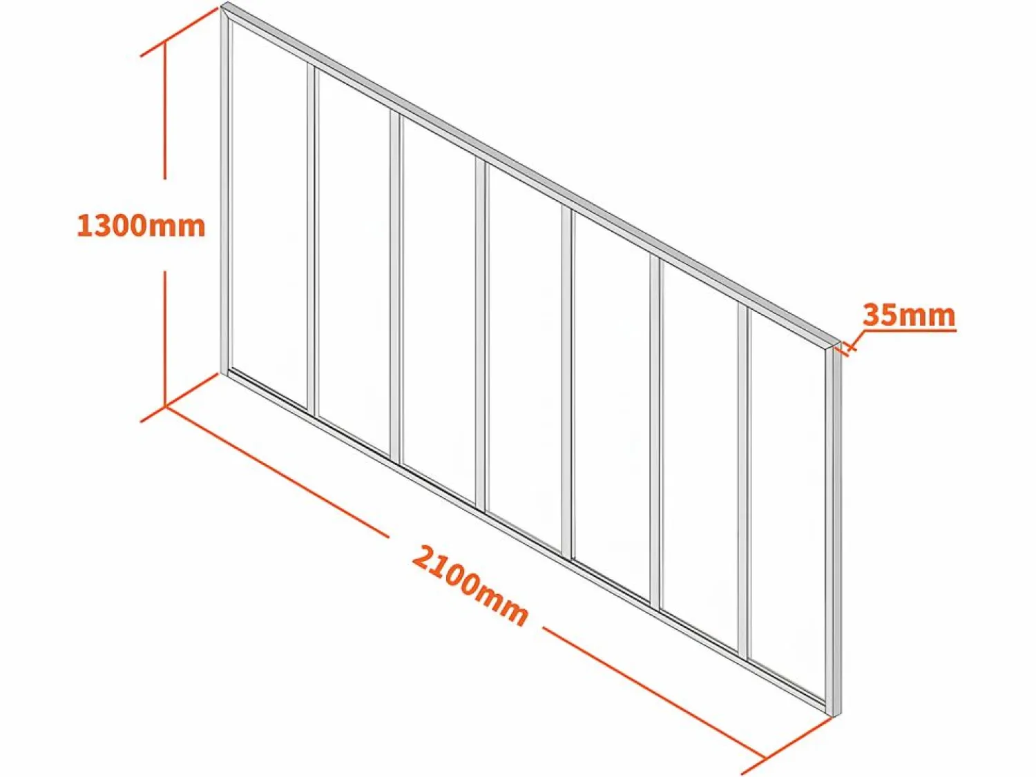 Vente-unique Cristalera tipo taller de aluminio termolacado - 210x130 cm - - BAYVIEW
