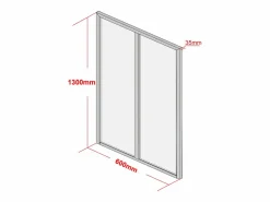 Cristalera tipo taller de aluminio termolacado - 60x130 cm - Natural claro - BAYVIEW Cristalera Interior