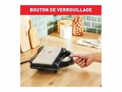 Online Croque-monsieur SM155212 ultracompacto 700W acero inoxidable antiadherente con mango termorresistente y bloqueo de seguridad Pequeño Electrodoméstico