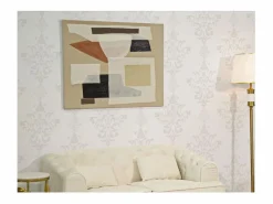 Outlet Cuadro abstracto pintado en lienzo estilo boho chic 100x80 cm Seyla Cuadro
