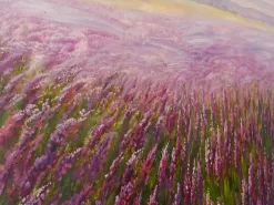 Sale Cuadro al óleo campo de flores pintado a mano Cuadro