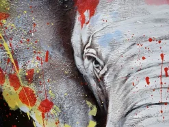 MCW Cuadro al óleo Elefante -H25 pintado a mano, 150x100cm