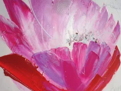 MCW Cuadro al óleo orquídea pintado a mano