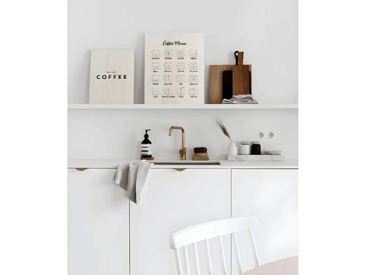DECOWOOD Cuadro de madera First Coffee