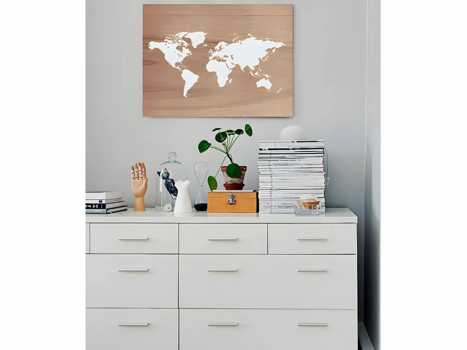 Outlet DECOWOOD Cuadro de madera Mapamundi envejecido Marru00f3n
