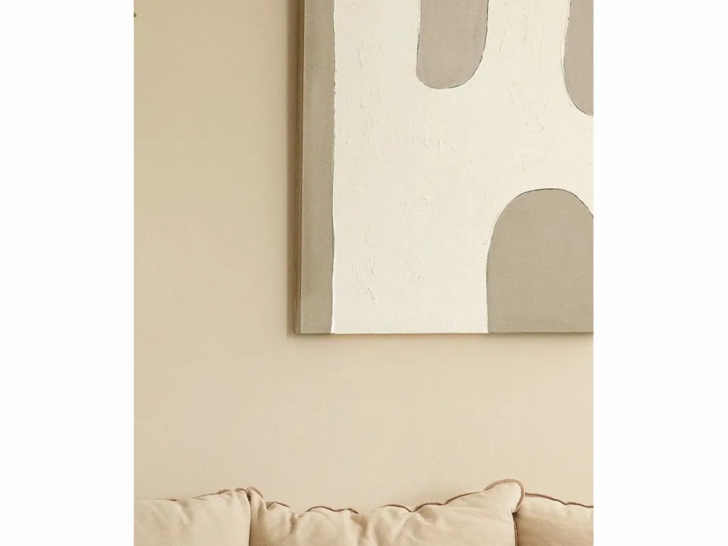Sale Cuadro decorativo sobre lienzo de algodón con marco de madera marrón claro pintado artesanalmente con pintura al oleo de 80x100cm - KIKA - Cuadro