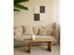 Clearance DECOWOOD Cuadro decorativo sobre lienzo de algodón con marco de madera negro pintado artesanalmente con pintura al oleo de 60x80cm - PRISMA - Multicolor