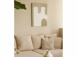 DECOWOOD Cuadro decorativo sobre lienzo de algodón pintado artesanalmente con pintura al oleo sin marco de 60x80cm - KIKA - Multicolor