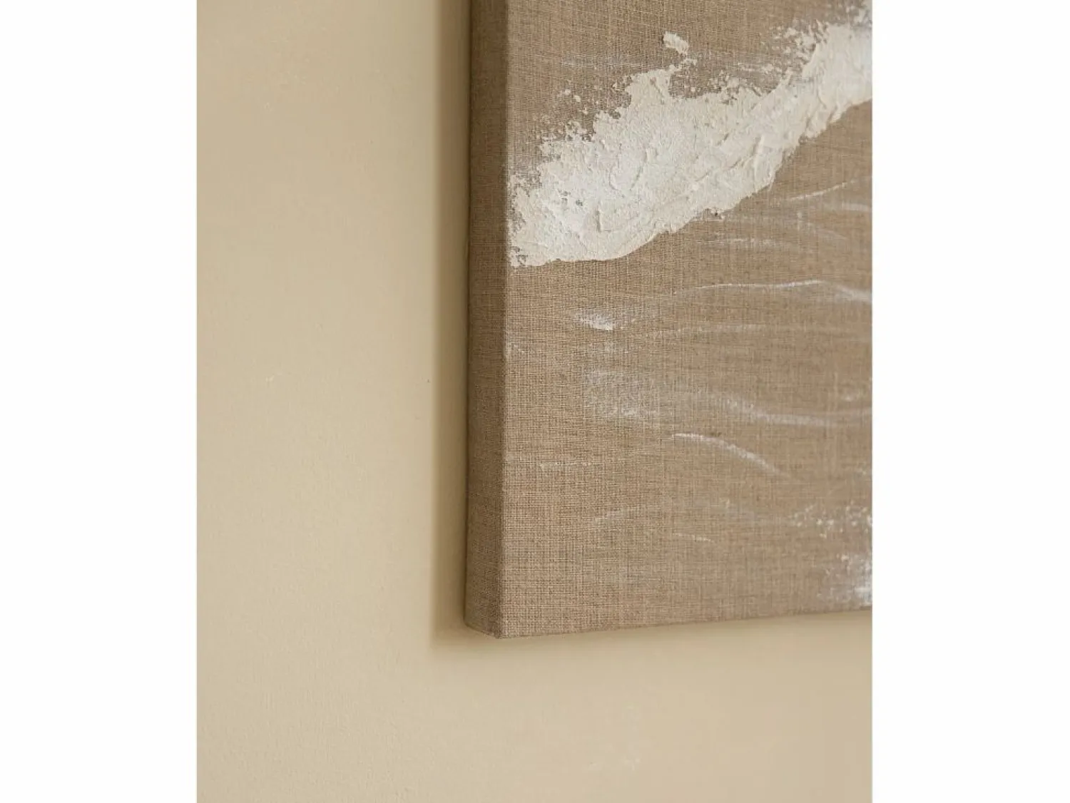 DECOWOOD Cuadro decorativo sobre lienzo de lino con marco de madera marrón oscuro pintado artesanalmente con pintura al oleo de 100x150cm - ADRIANA -