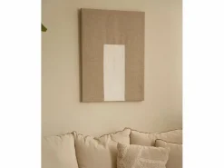DECOWOOD Cuadro decorativo sobre lienzo de lino con marco de madera marrón claro pintado artesanalmente con pintura al oleo de 60x80cm - MAYA - Multicolor