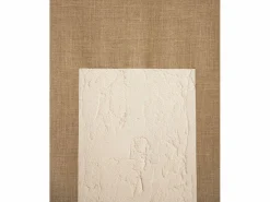 DECOWOOD Cuadro decorativo sobre lienzo de lino con marco de madera marrón claro pintado artesanalmente con pintura al oleo de 60x80cm - MAYA - Multicolor