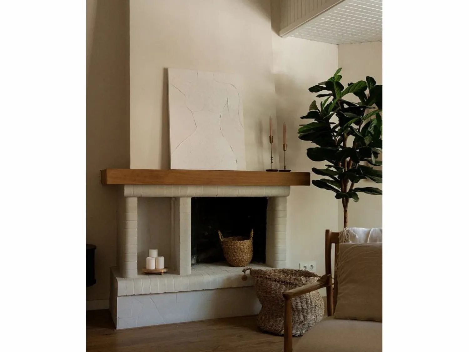 DECOWOOD Cuadro decorativo sobre lienzo de algodón con marco de madera marrón oscuro pintado artesanalmente con pintura al oleo de 100x150cm - LEO -
