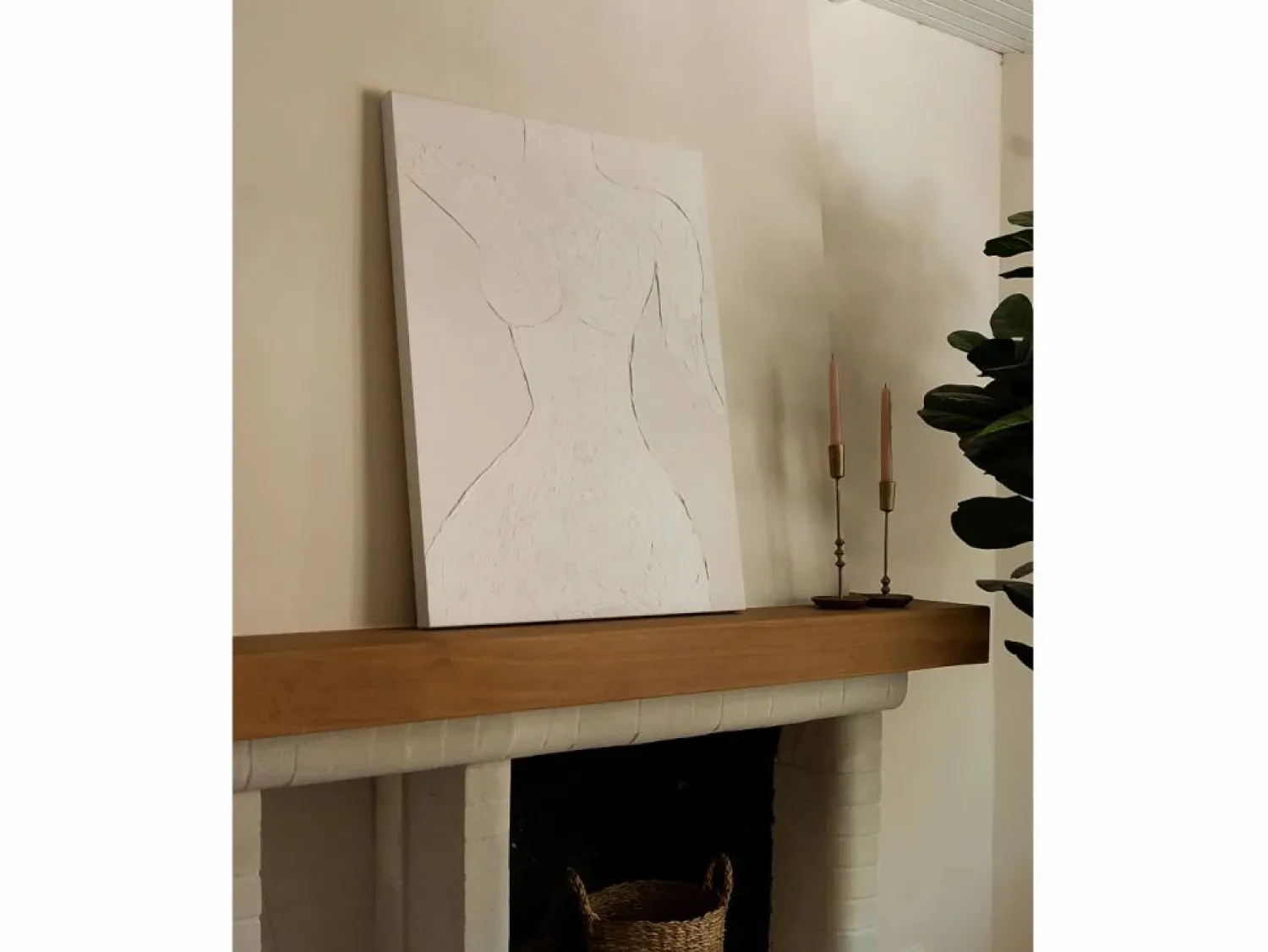 DECOWOOD Cuadro decorativo sobre lienzo de algodón con marco de madera marrón oscuro pintado artesanalmente con pintura al oleo de 100x150cm - LEO -