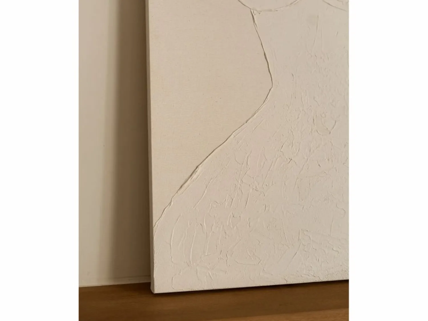DECOWOOD Cuadro decorativo sobre lienzo de algodón con marco de madera marrón oscuro pintado artesanalmente con pintura al oleo de 100x150cm - LEO -