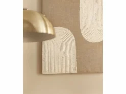 Sale Cuadro decorativo sobre lienzo de lino con marco de madera blanco pintado artesanalmente con pintura al oleo de 60x80cm - NIKI - Cuadro