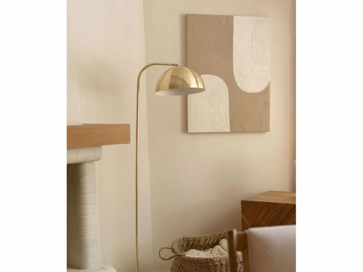 Sale Cuadro decorativo sobre lienzo de lino con marco de madera blanco pintado artesanalmente con pintura al oleo de 60x80cm - NIKI - Cuadro