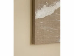 DECOWOOD Cuadro decorativo sobre lienzo de lino con marco de madera negro pintado artesanalmente con pintura al oleo de 80x100cm - ADRIANA - Multicolor
