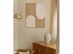 DECOWOOD Cuadro decorativo sobre lienzo de lino con marco de madera negro pintado artesanalmente con pintura al oleo de 80x100cm - NIKI - Multicolor
