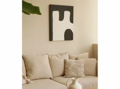 DECOWOOD Cuadro decorativo sobre lienzo de algodón con marco de madera marrón oscuro pintado artesanalmente con pintura al oleo de 60x80cm - KIKA -