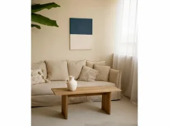 DECOWOOD Cuadro decorativo sobre lienzo de algodón con marco de madera blanco pintado artesanalmente con pintura al oleo de 100x150cm - MARINA -