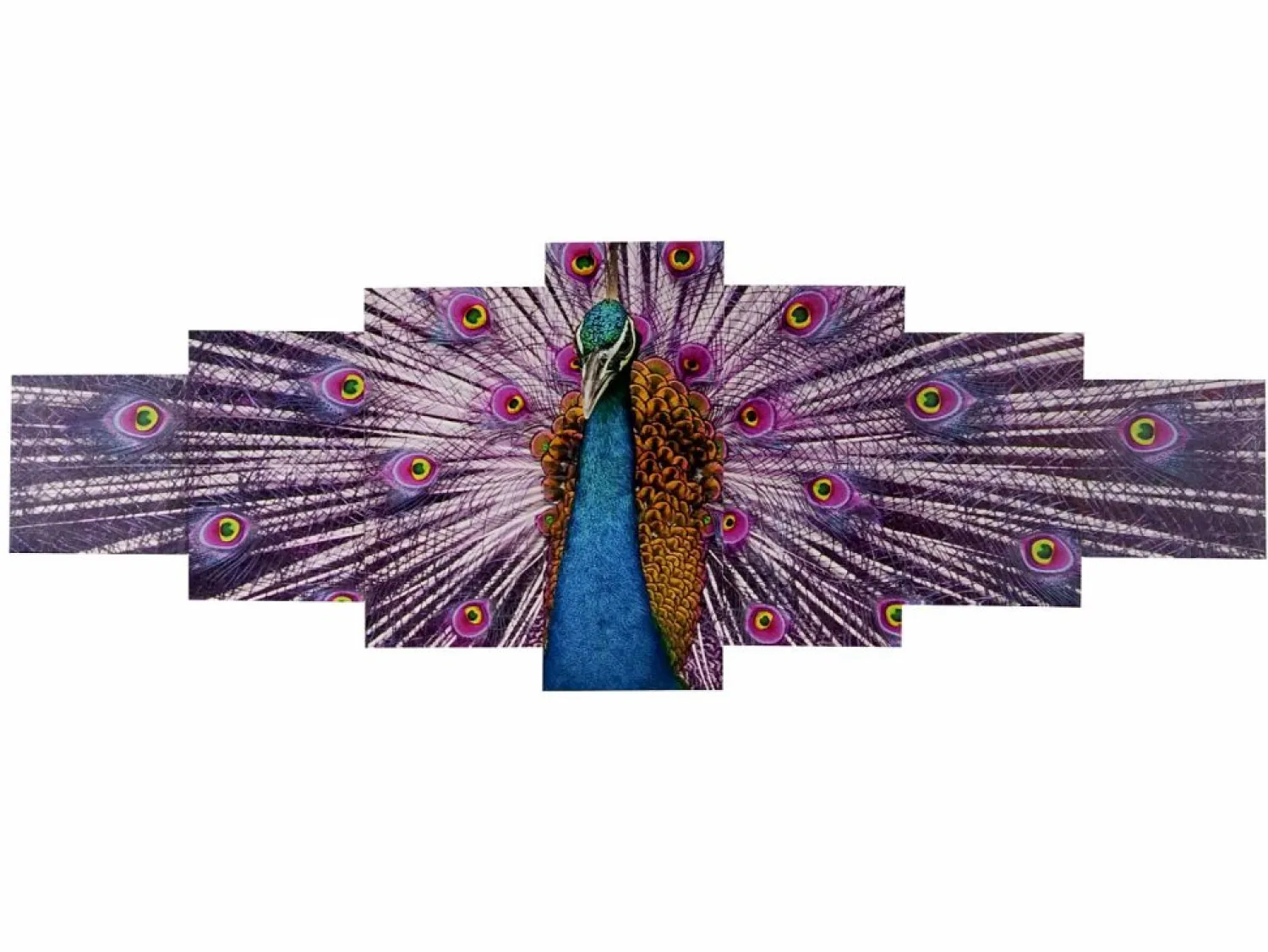 Sale Cuadro en lienzo H375 XL Pavo real (7 unid.), Pavo real Cuadro