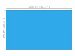 New Cubierta de piscina rectangular PE 1000x600 cm ES907632 Azul