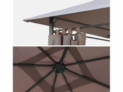 Hot Cubierta de pérgola elusa 3x3m pardo Pérgola|Cenador Y Quiosco