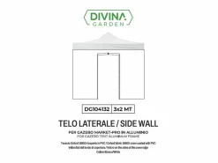 Cubierta lateral impermeable blanca de 3x2 m con puerta enrollable para carpa plegable Market-Pro