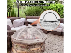 Best Cubierta SucceBuy de Protección Antichispas de 50.8cm, Cubierta de Acero Robusto Reforzado, Cubierta de Hogar al Aire Libre con Parte Superior de Apertura Fácil Materiales Y Utensilios De Cocina