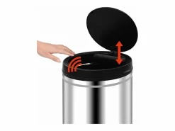 Hot Helloshop26 Cubo de basura automático con sensor de acero inoxidable de 60 litros color plata 02_0006113 Gris