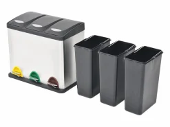 Clearance Helloshop26 Cubo de basura de acero inoxidable de 46 x 26,5 x 39,5 cm 24 litros 02_0006060 Gris
