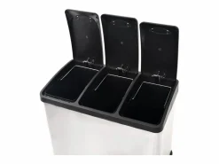 Clearance Helloshop26 Cubo de basura de acero inoxidable de 46 x 26,5 x 39,5 cm 24 litros 02_0006060 Gris