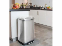 Best Kitchen Move Cubo de basura de cocina de pedal 30L GREENWICH Plateado