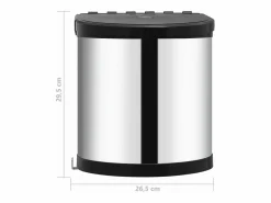 Clearance Cubo de basura de cocina empotrado 12 litros acero inoxidable 02_0006040 Cubo De Basura Para Cocina