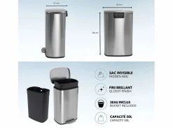 Online Cubo de basura de cocina de pedal 50L ADMIRAL Cubo De Basura Para Cocina