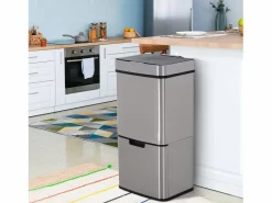 Homcom Cubo de basura 42x30x81cm Gris